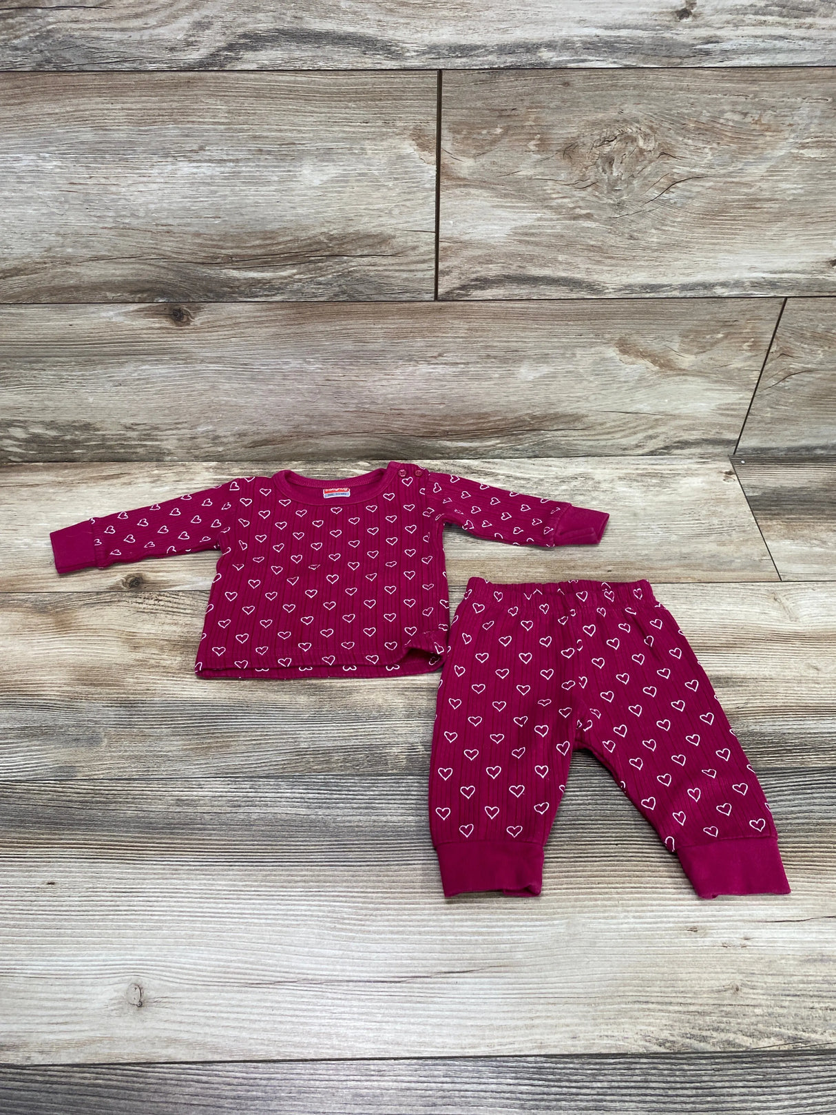 Babyhug 2pc Heart Print Shirt & Pants Pink sz 0-3m