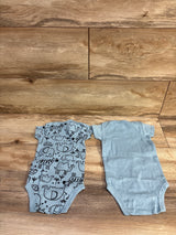Gerber 2pk Bodysuits Blue sz 3/6m