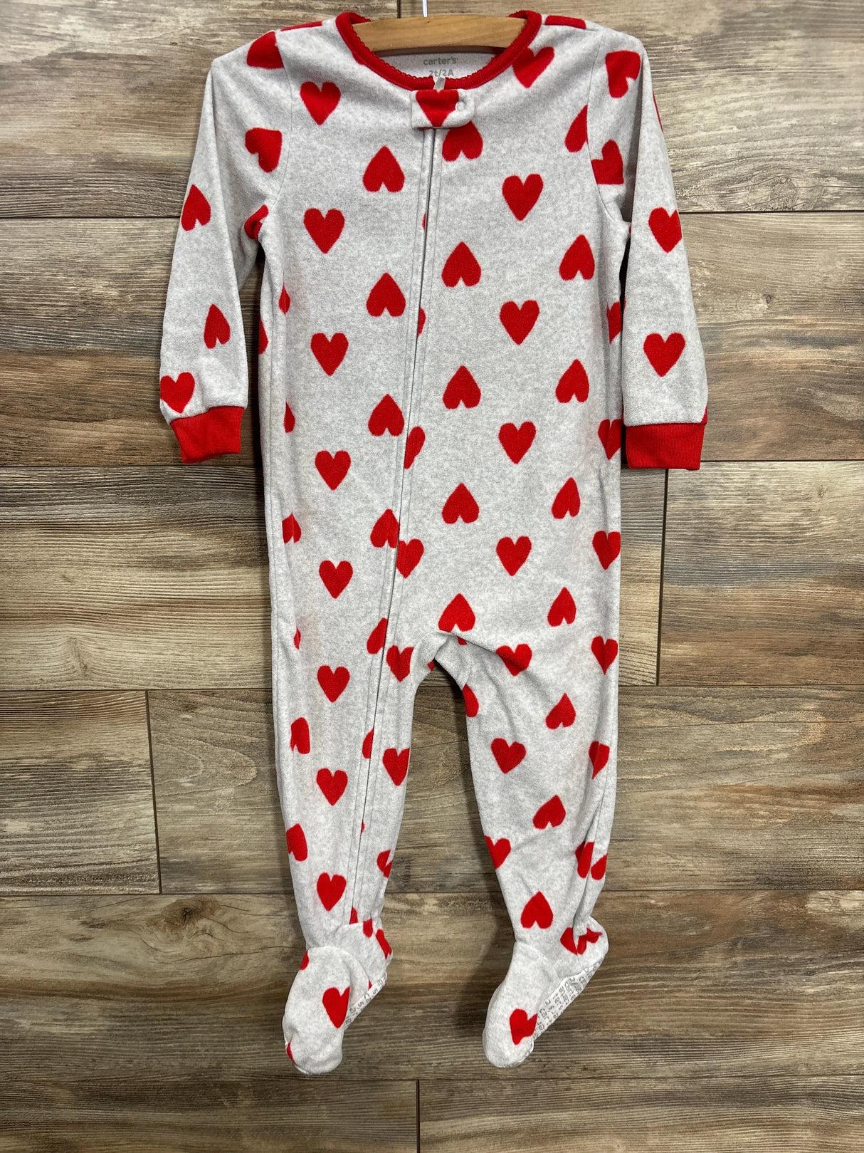 Carter's Heart Print Blanket Sleeper Grey sz 2T