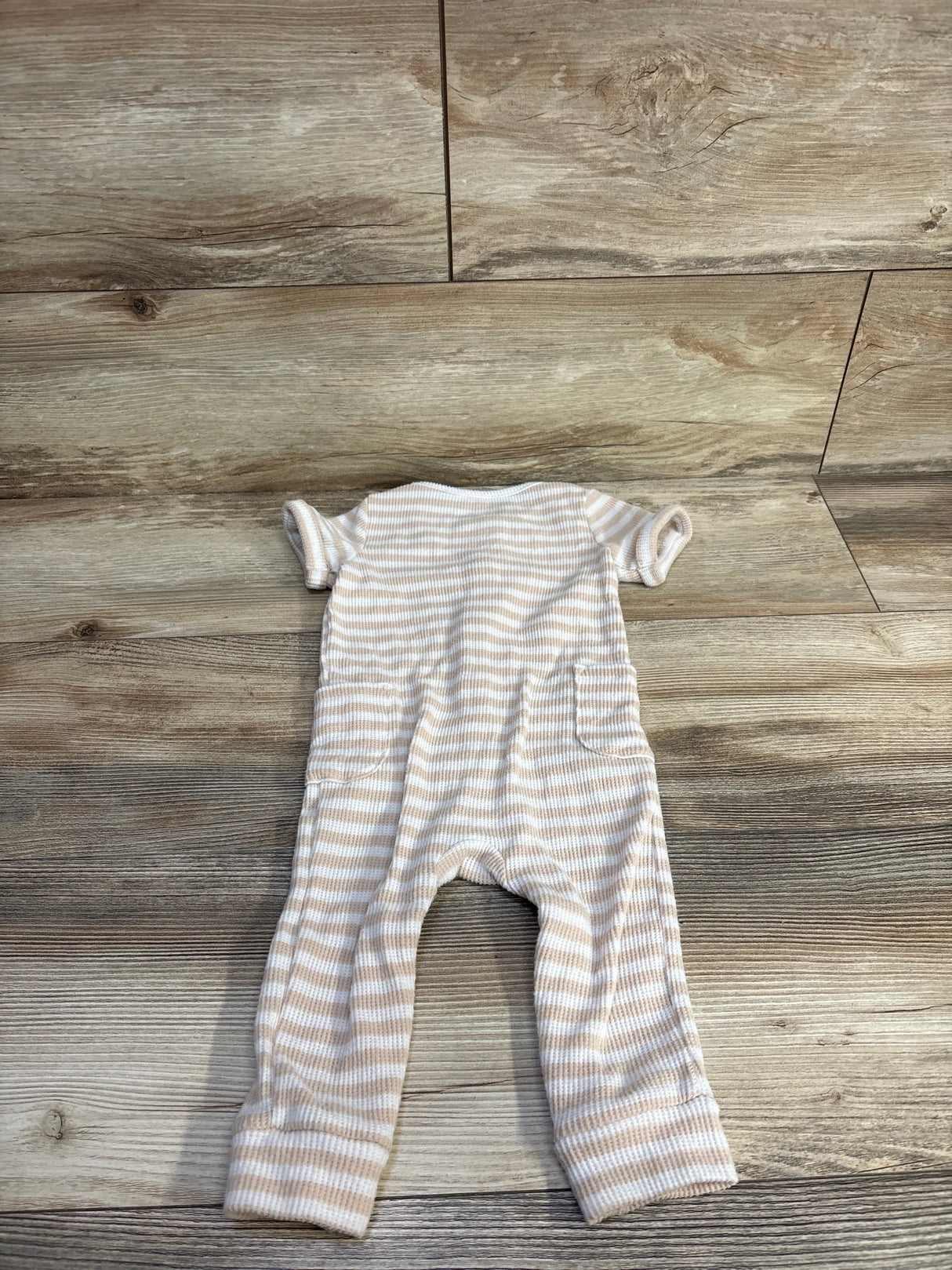 Cat & Jack  Thermal Striped Jumpsuit Beige sz 6-9m