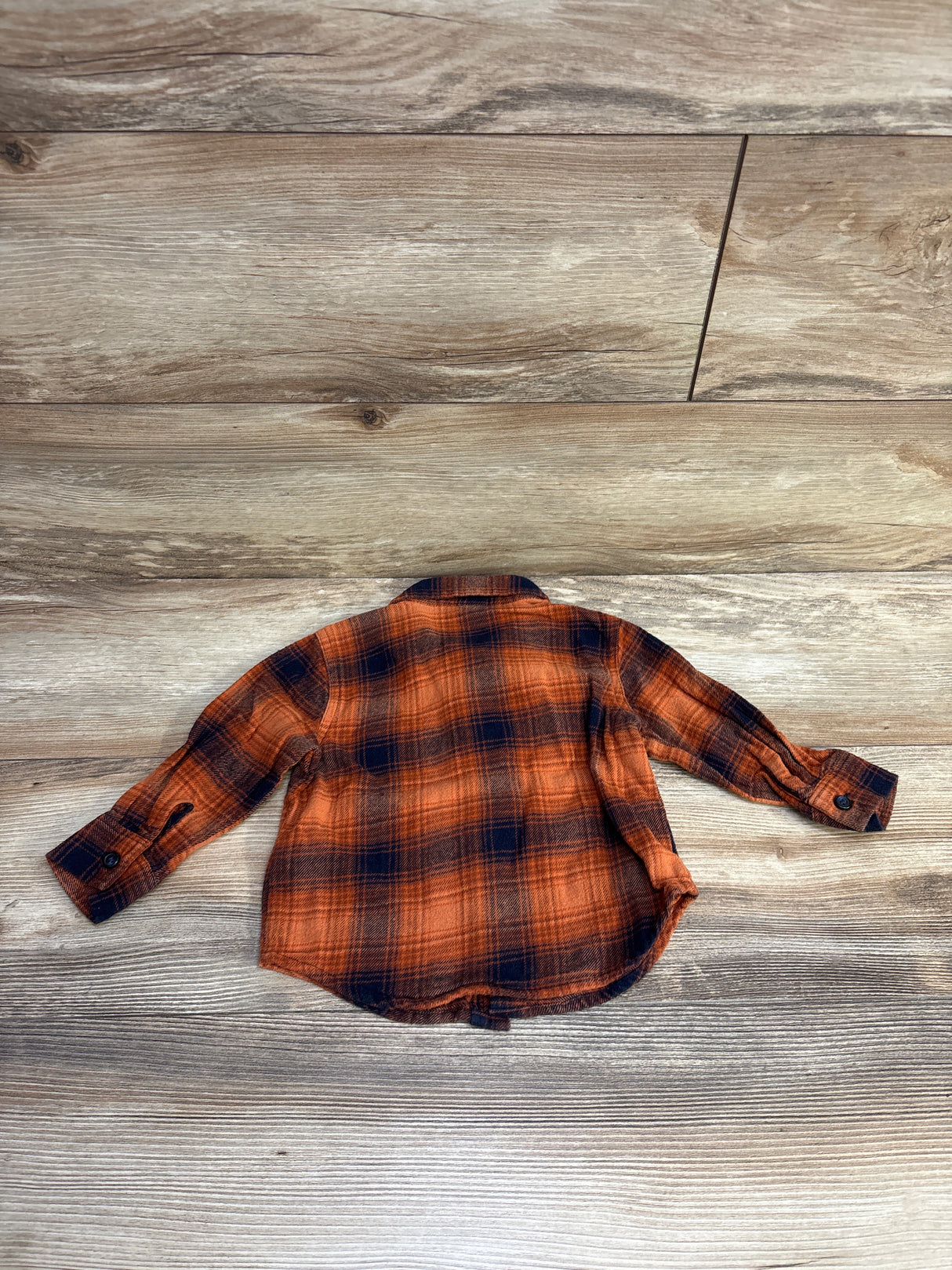 Old Navy Flannel Orange + Blue sz 18-24m