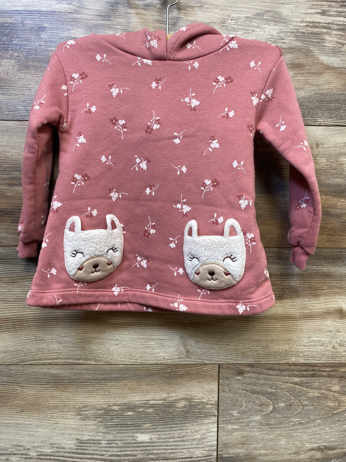 Kids Headquarters Floral Pullover Hooded Sweatshirt Pink sz 24m