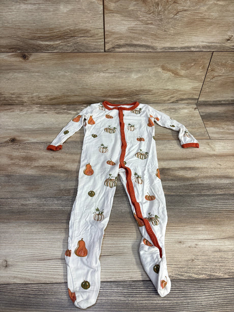 Kyte Pumpkin Snap Footie White sz 12-18m - Me n Mommy To Be