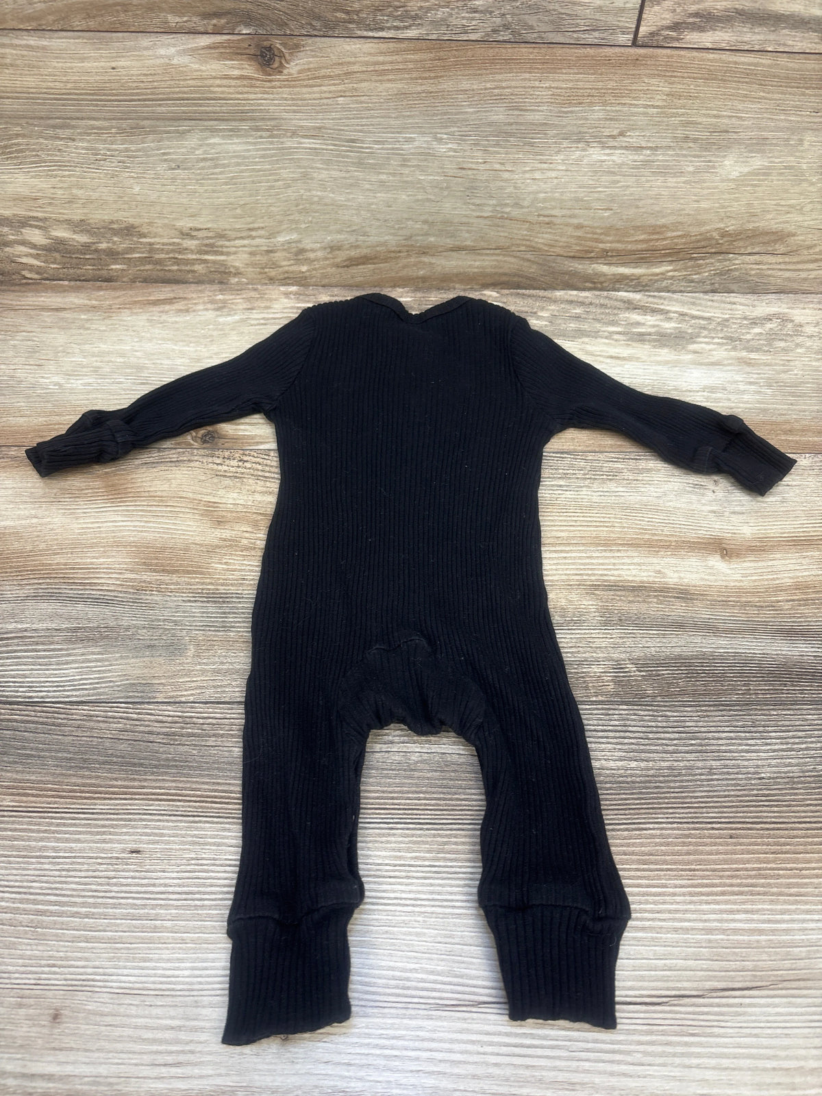 Ribbed Henley Coverall Black sz 3-6m
