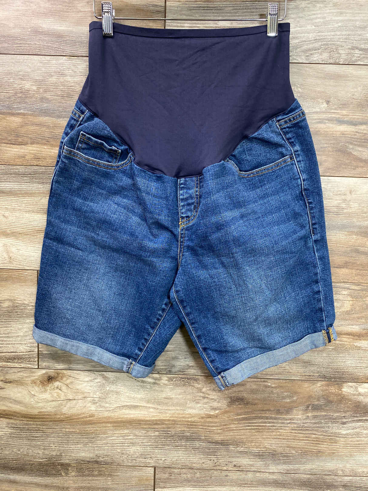 Old Navy Maternity Full Panel Denim Shorts Blue sz Large