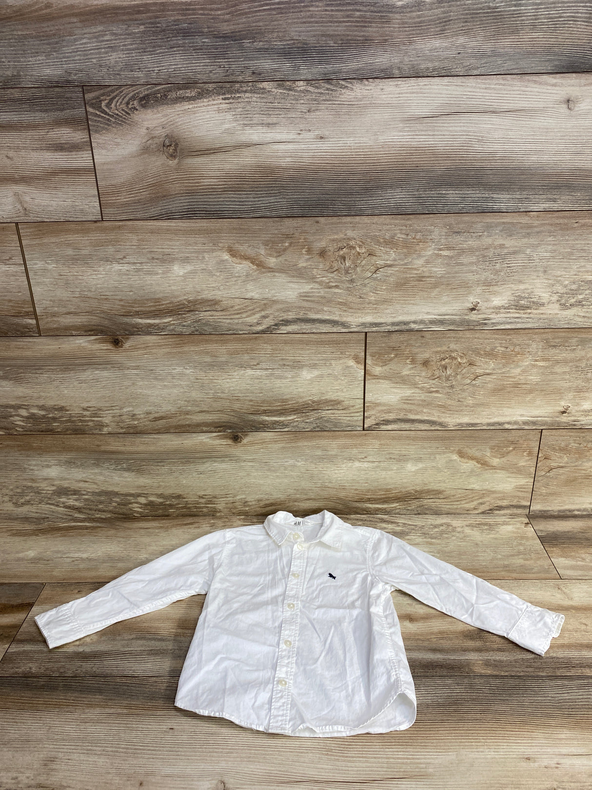 H&M Button Up Dress Shirt White sz 4T
