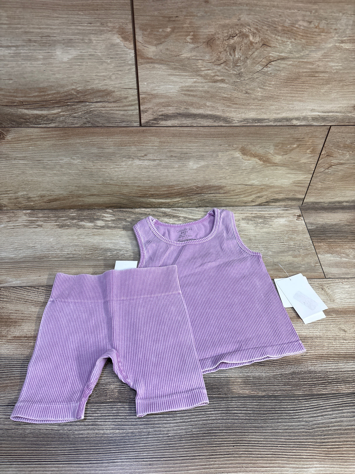 NEW Grayson Mini 2pc Ribbed Tank Top & Bike Shorts Set Lilac sz 4T
