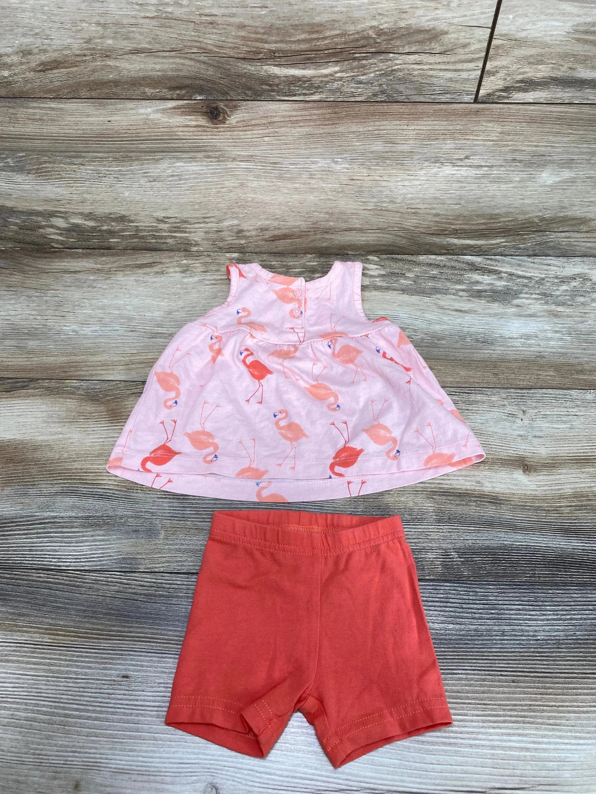 Just One You 2pc Flamingo Top & Shorts Pink sz 3m