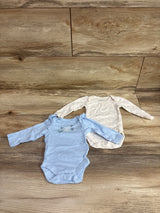 Children's Place 2pk Long Sleeve Bodysuits White/Blue sz Preemie