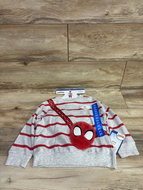 Marvel Spider-Man 2pc Pouch Sweatshirt and Shorts Set in grey, size 2T