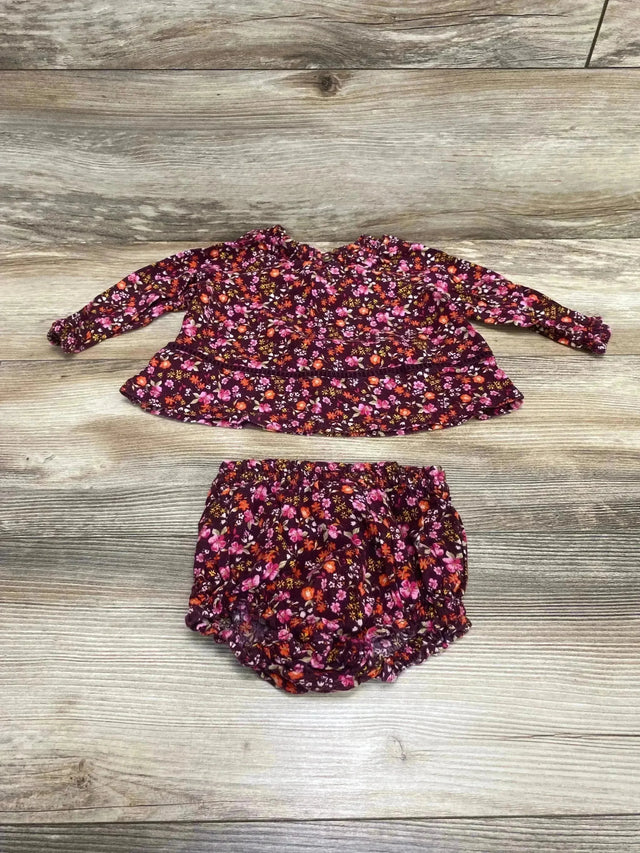 Old Navy 2pc Floral Top & Bloomer Set Red sz 6-12m - Me n Mommy To Be