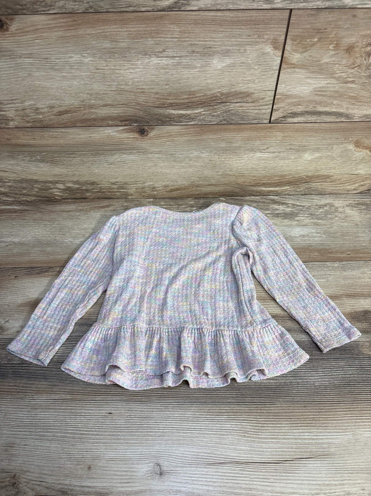 Cat & Jack Waffle Knit Peplum Shirt Pink sz 4T - Me n Mommy To Be