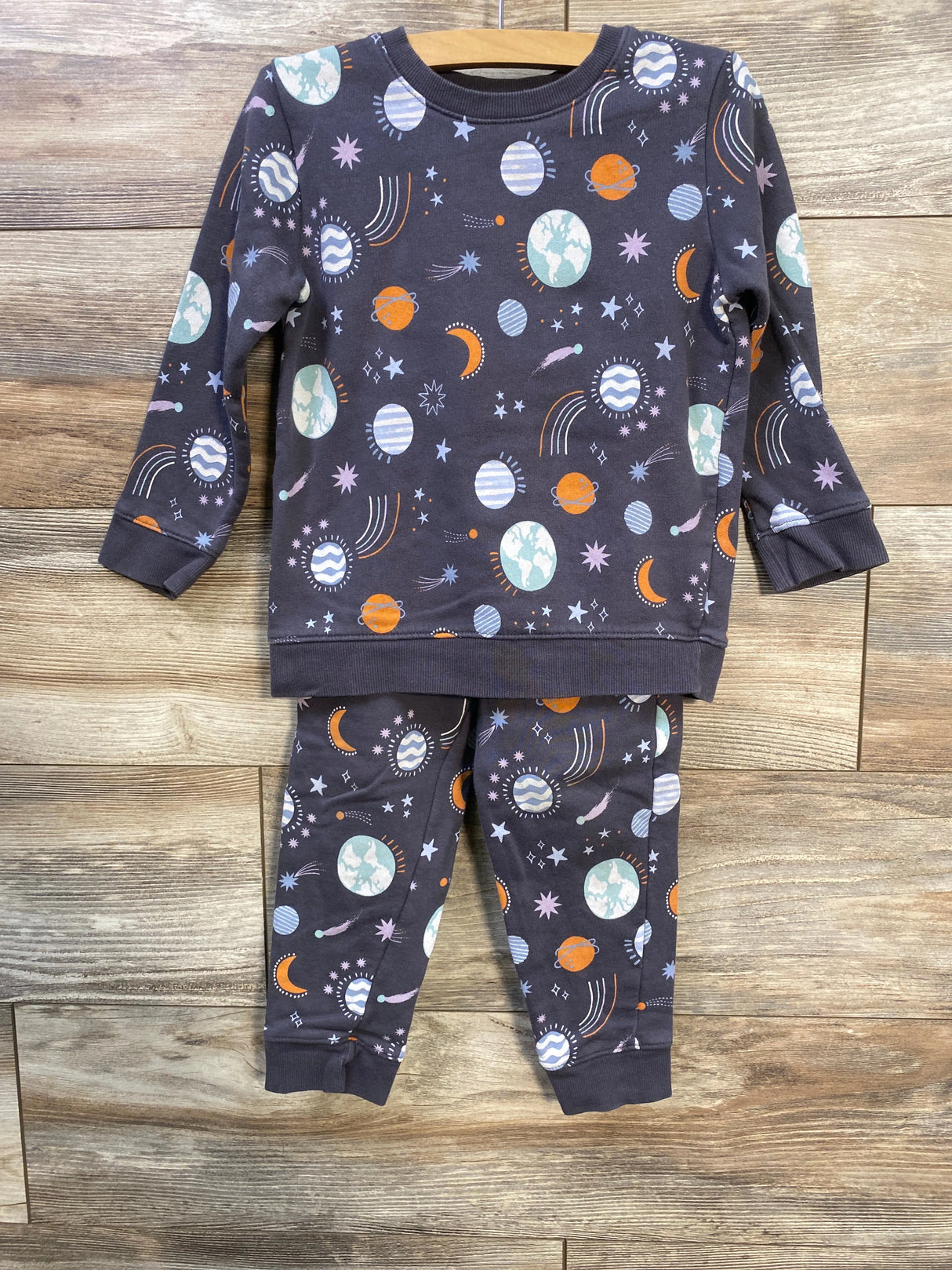 Cat & Jack 2pc Space Sweatshirt & Joggers Grey sz 4T