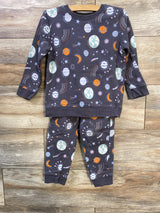 Cat & Jack 2pc Space Sweatshirt & Joggers Grey sz 4T