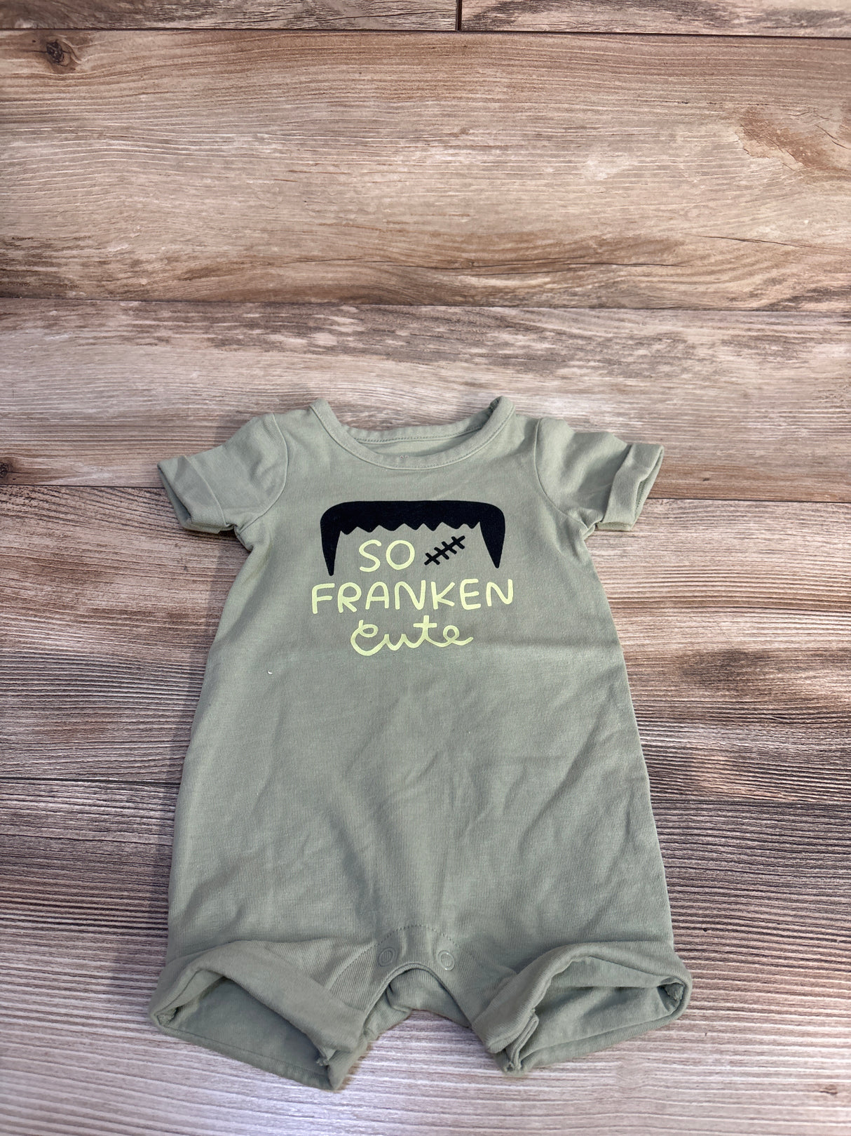Cat & Jack So Franken Cute Shortie Romper Green sz 0-3m