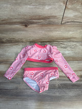 Barbie 2pc Long-Sleeve Bikini Swimsuit Pink sz 18m