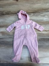 Baby Gap Hooded Logo Coverall in Pure Pink sz up to 7lbs.