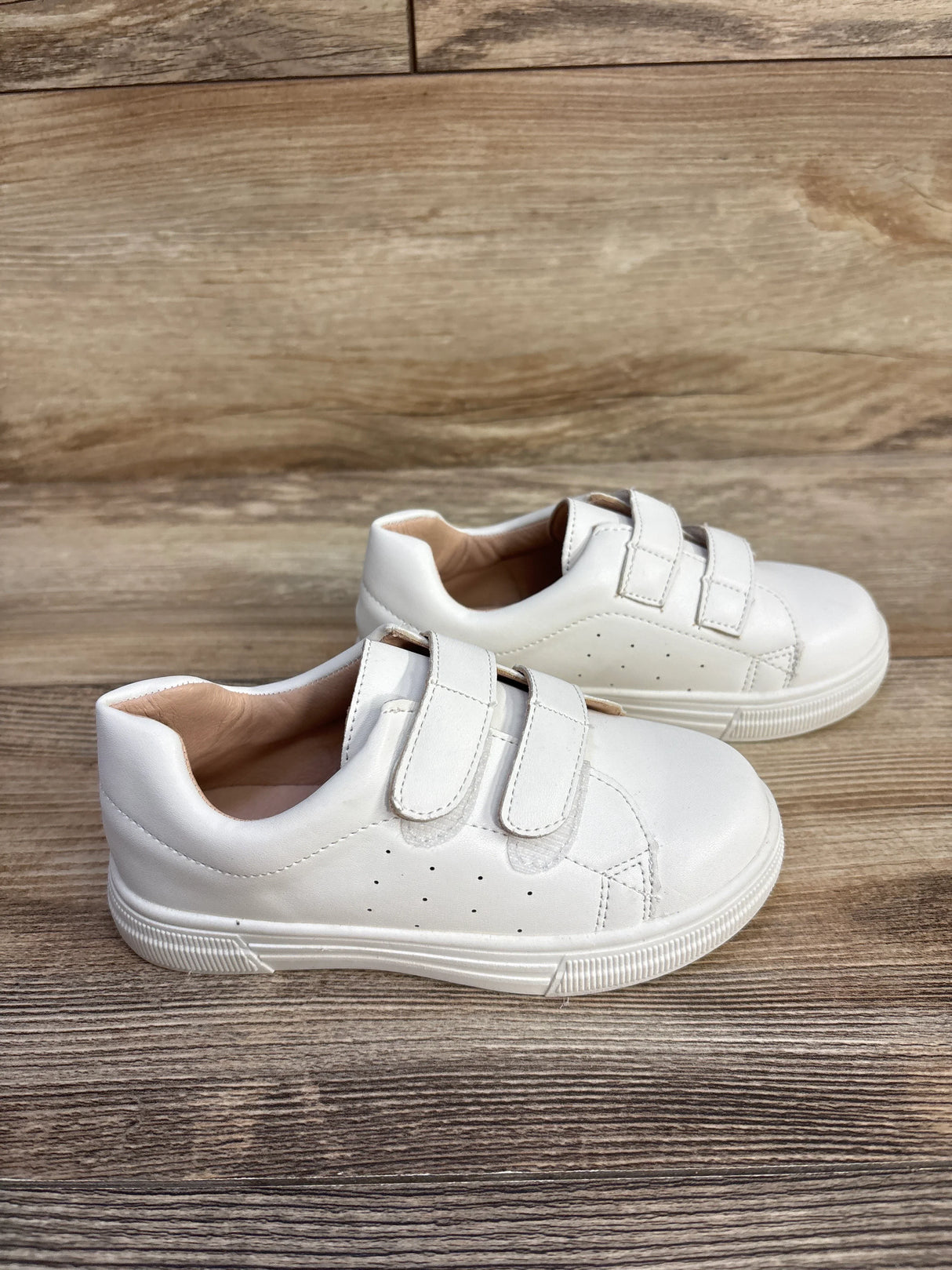 Double-Strap Casual Sneakers, White sz 10c