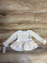 NEW Cat & Jack Tie-Dye Waffle Knit Peplum Top White sz 3T