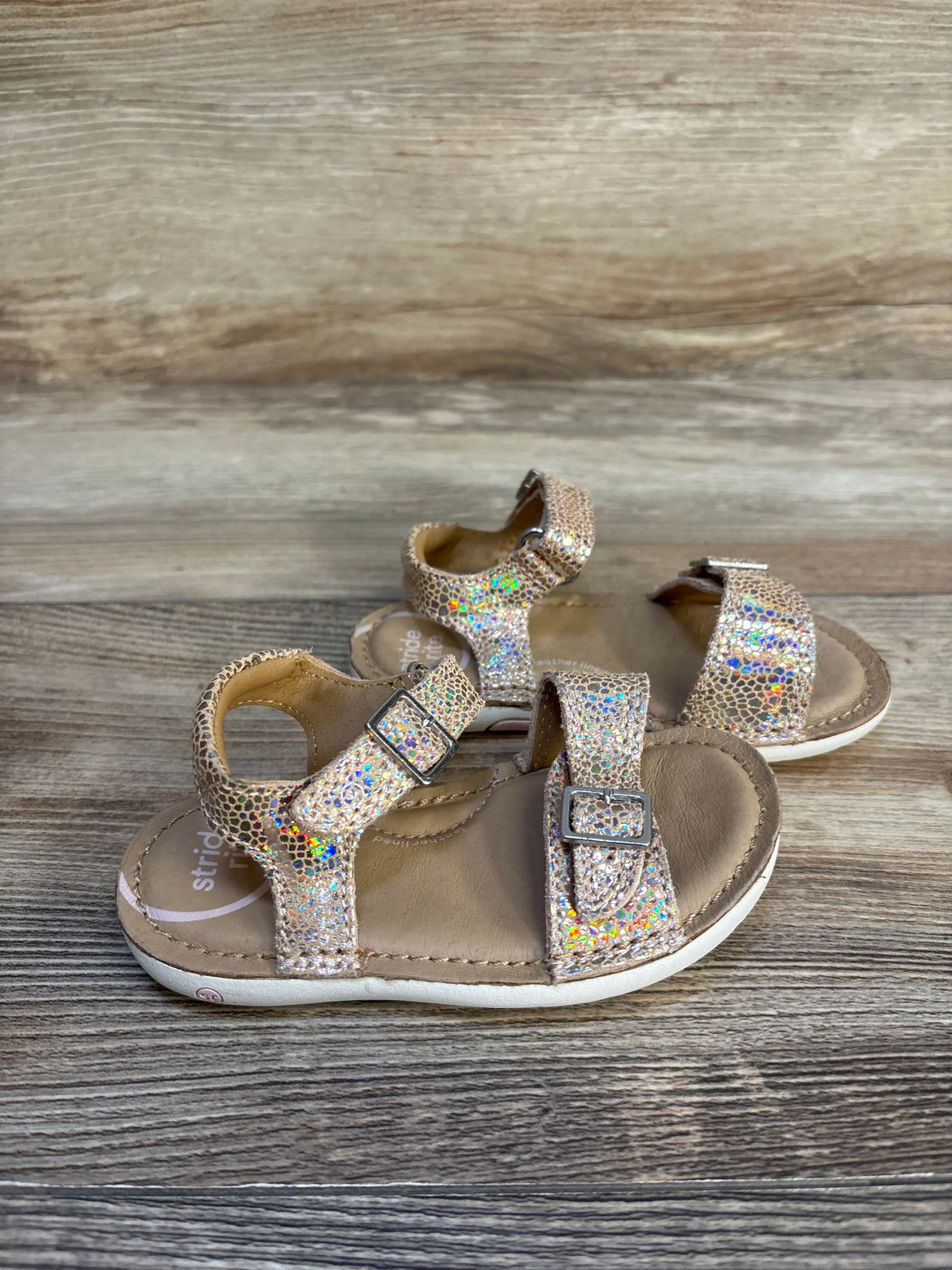 Stride Rite SRTech Kingsley Sandals Iridescent Tan sz 6c