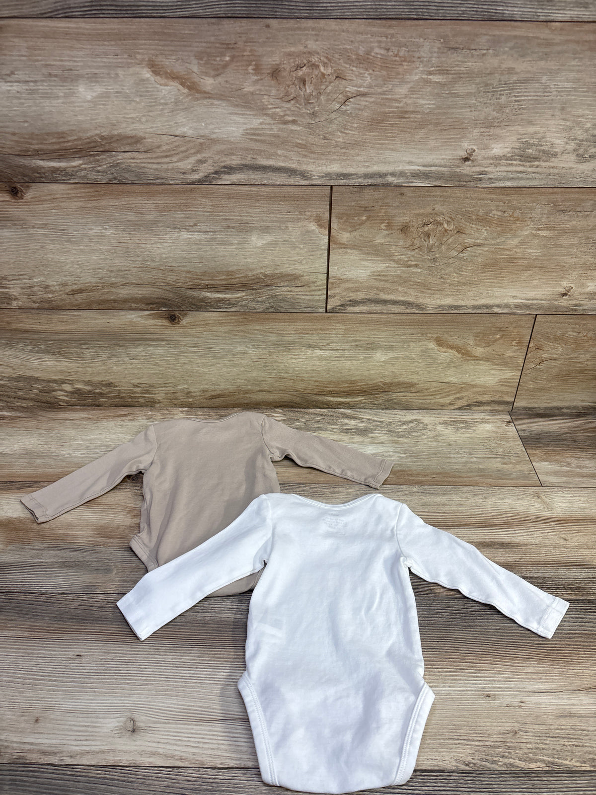H&M 2pk Long Sleeve Bodysuit Set Tan sz 6m