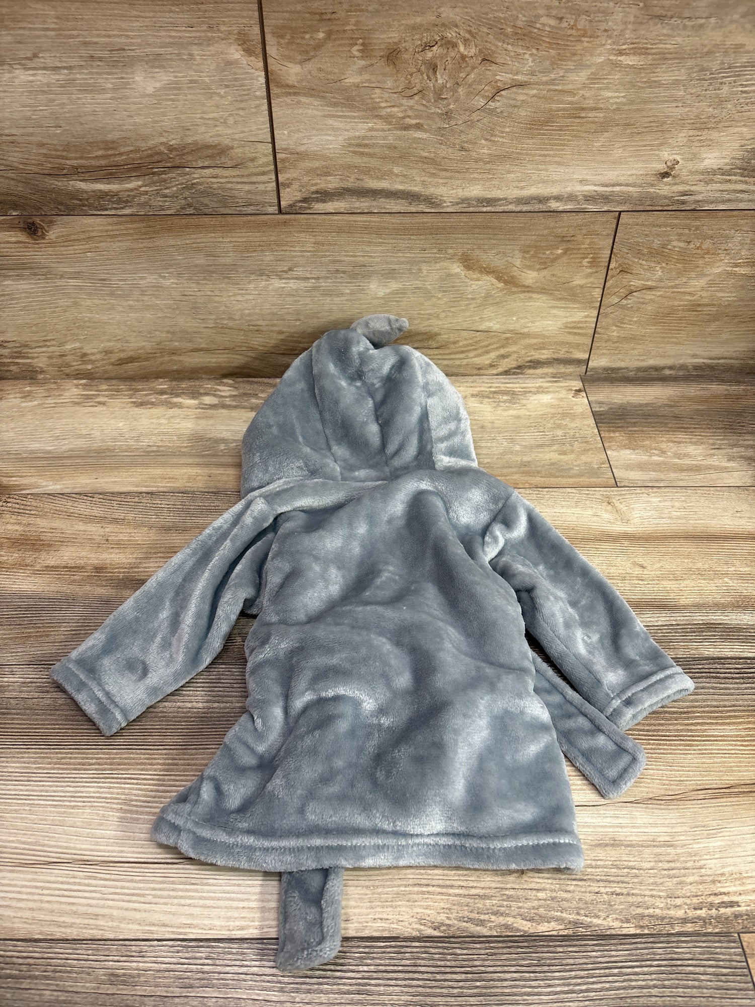 Hudson Baby Shark Plush Hooded Robe Grey sz 0-9m