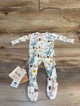 NEW Kickee Pants Footie in Natural Animal Parade White sz 0-3m