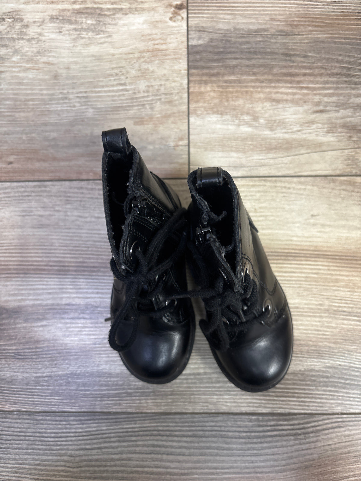 Old Navy Faux-Leather Combat Boots Black sz 6c
