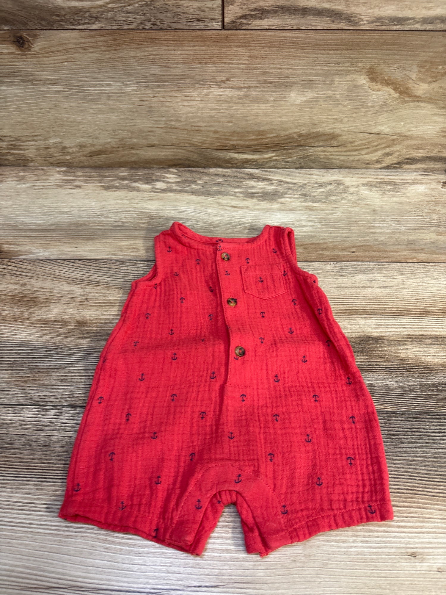 Just One You Gazue Henley Shortie Romper Red sz Newborn