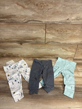 NEW Cloud Island 3pk Mountain Pull On Pants White sz 6-9m