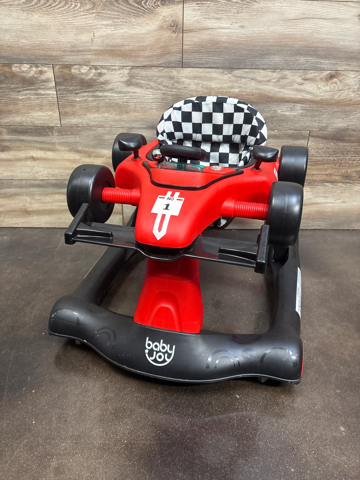 Baby Joy 4-in-1 Foldable Baby Activity Racecar Walker Red