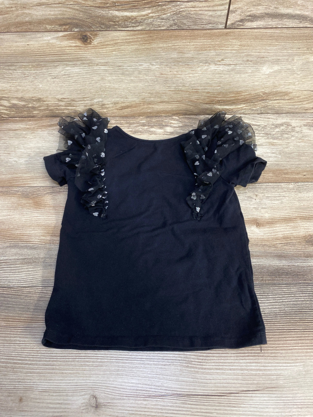 H&M Ruffle Trim Shirt Black sz 5T