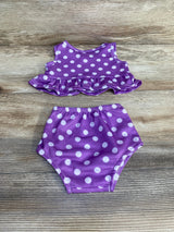 2pc Polka Dot Swimsuit Set Purple sz 9-12m