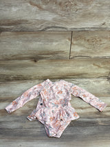 Modern Moments 1pc Floral Long Sleeve Rash Guard Swimsuit Pink sz 2T