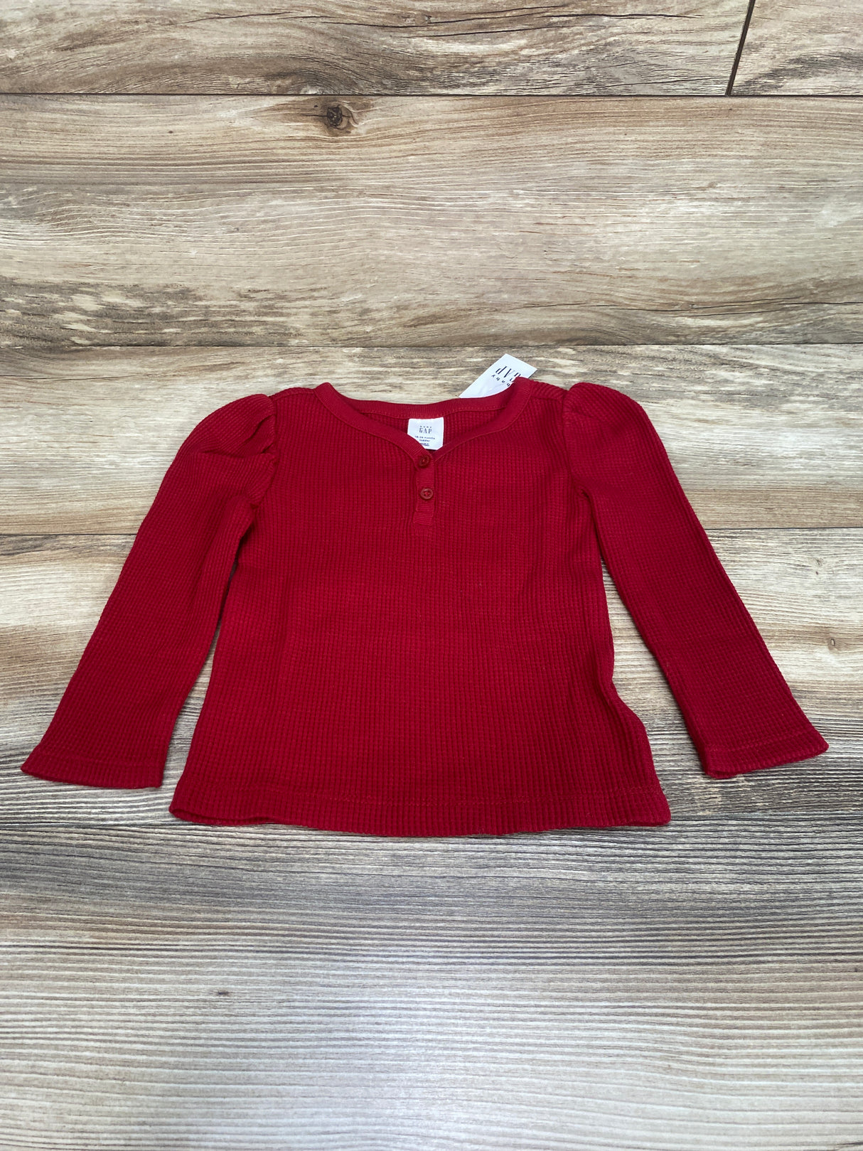 NEW Baby Gap Henley Thermal Shirt Red sz 18-24m