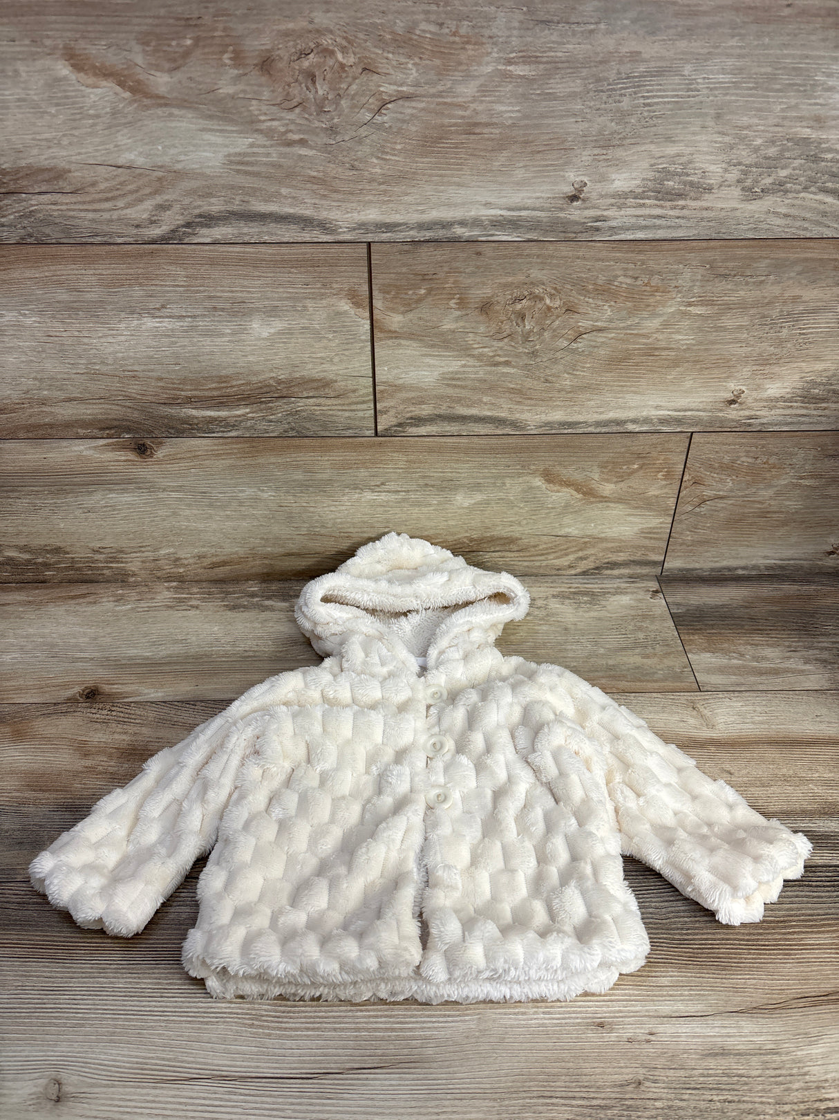 Margua Fluffy Textured Hooded jacket Ivory sz 12m