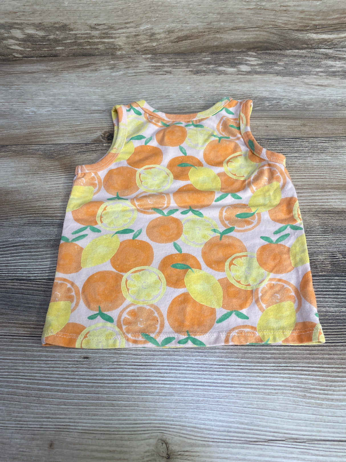 Cat & Jack Orange Print Tank Top Pink sz 18m