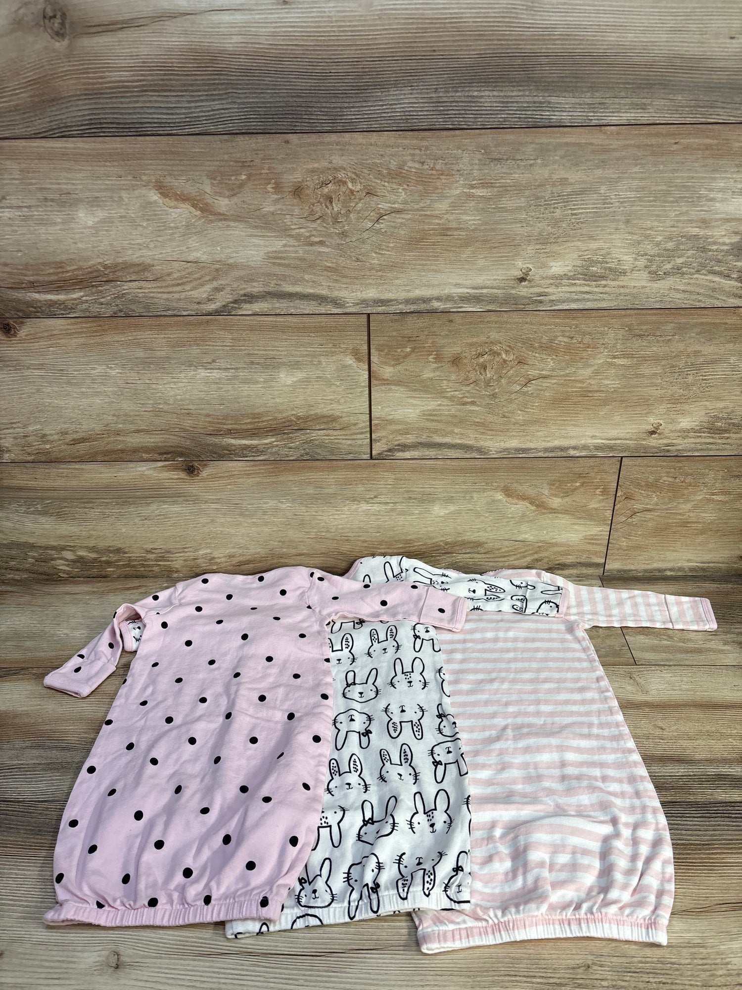 Gerber 3pk Bunny Sleep Sacks Pink sz 0-6m