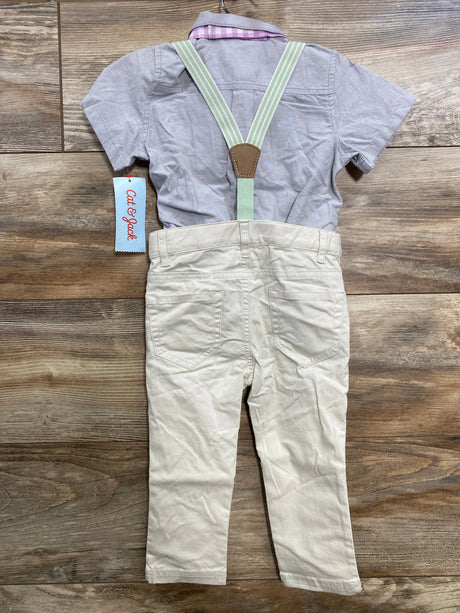 NEW Cat & Jack 4pc Suspender Set Grey sz 18m - Me n Mommy To Be