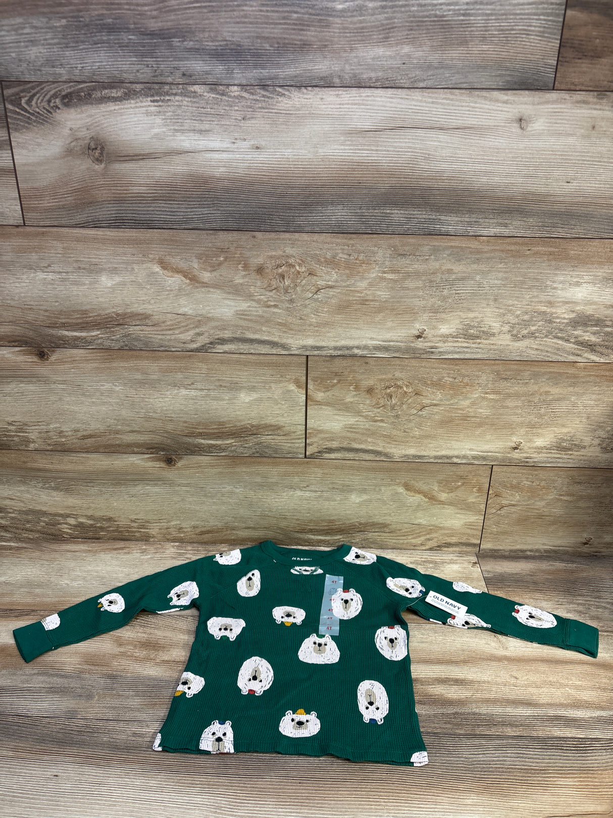 NEW Old Navy Waffle Knit Shirt Green sz 4T