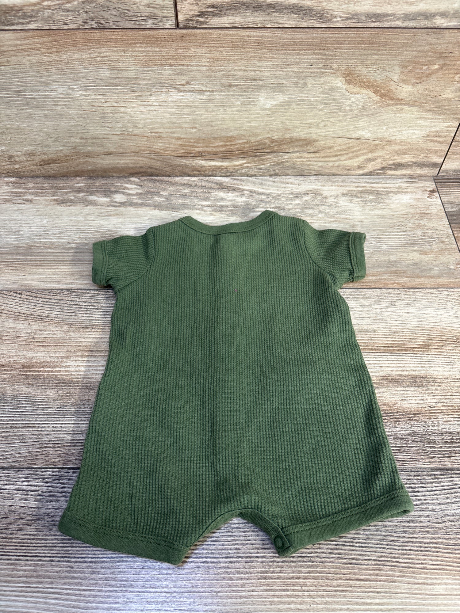Carter's Waffle Knit Button Front Shortie Romper Green sz 3m