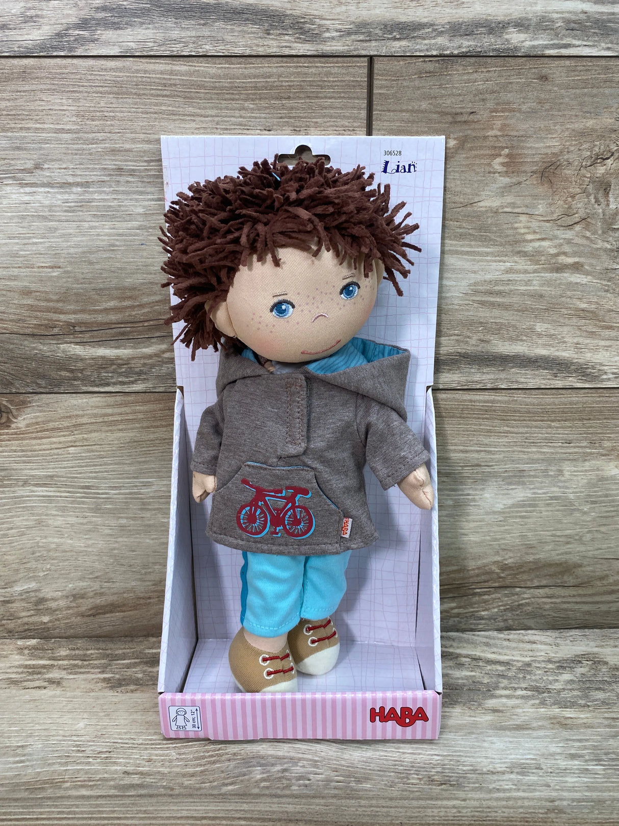 NEW HABA Lian With Hoodie 12" Doll Grey