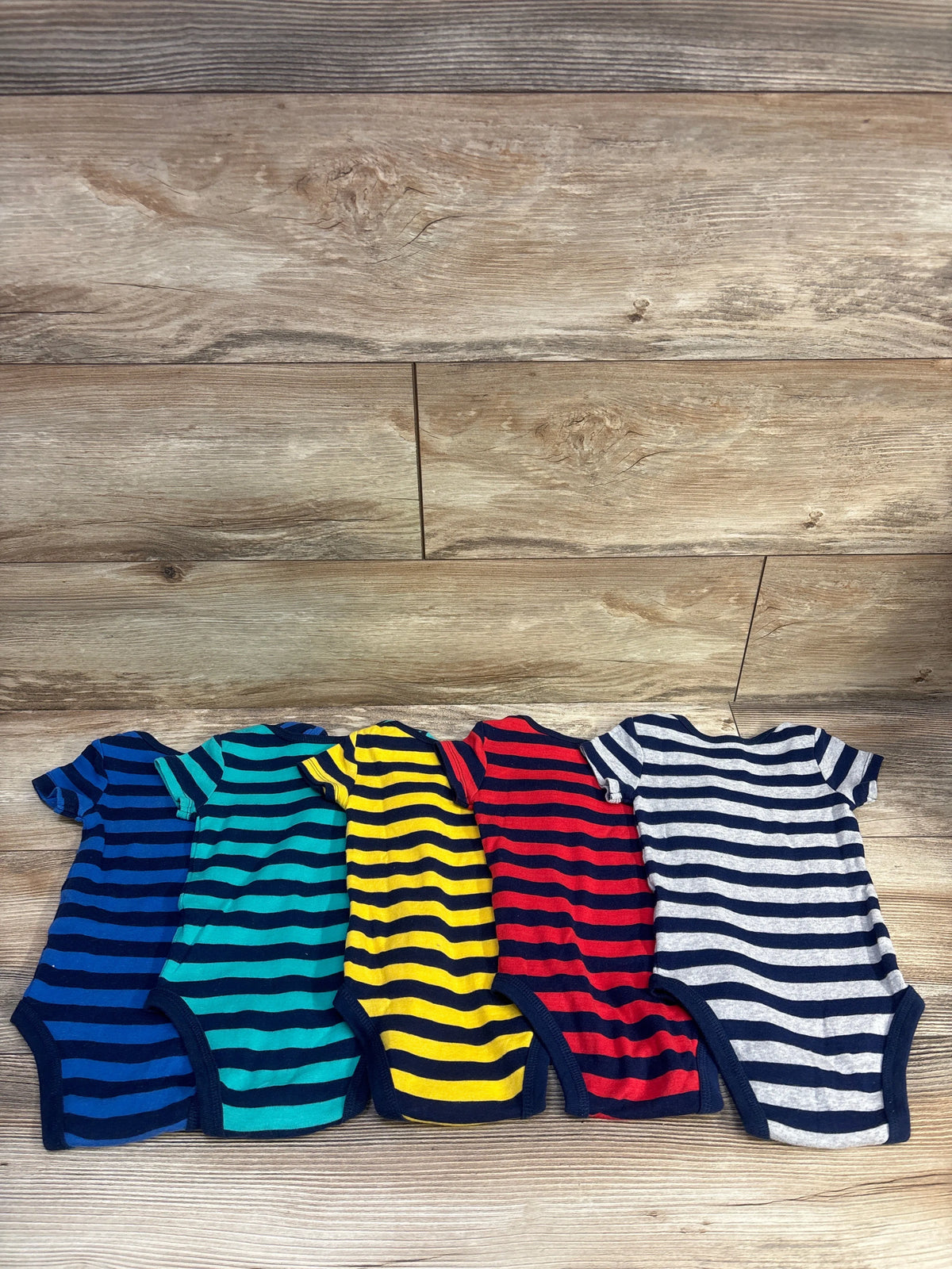 Simple Joys 5pk Striped Bodysuits Navy sz 3-6m