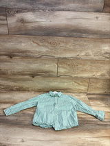 H&M Striped Long Sleeve Button Up Shirt Mint Green sz 5T