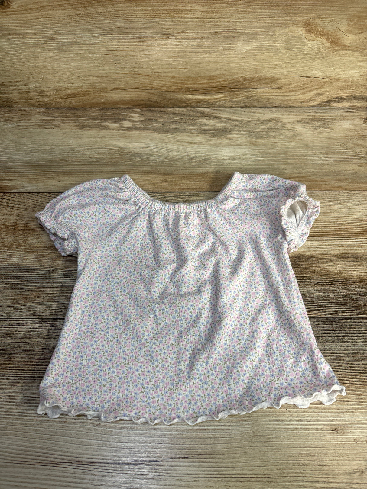 Cat & Jack Floral Puff Sleeve Shirt White sz 3T