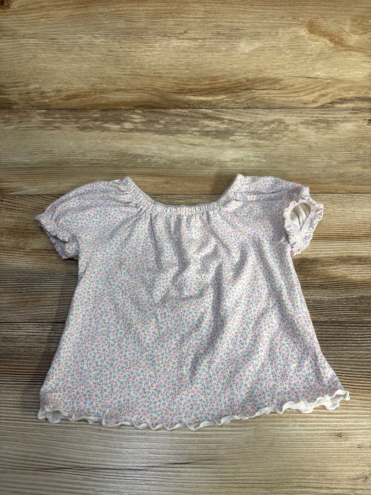 Cat & Jack Floral Puff Sleeve Shirt White sz 3T