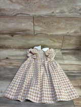Janie & Jack Houndstooth Ruffle Dress in Butterscotch sz 5T