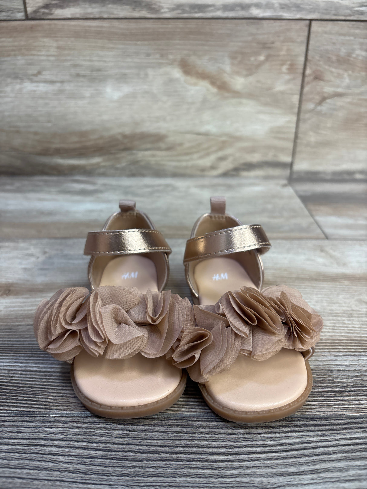 H&M Flower Sandals Bronze sz 5.5c