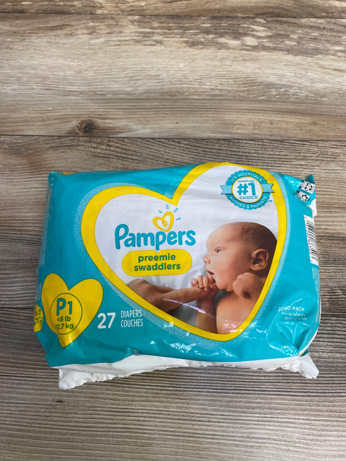 NEW Pampers Swaddlers Diapers, 27ct. Size Preemie