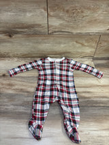 Old Navy Plaid Sleeper White/Red sz 3-6m